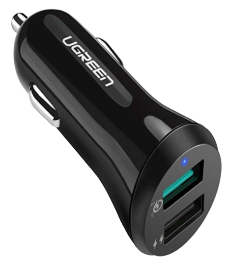 UGREEN Quick Charge 3.0 Dual Port USB Car Charger (Black)